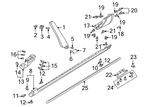 2007 Audi S4 Exterior Trim - Pillars Diagram 2