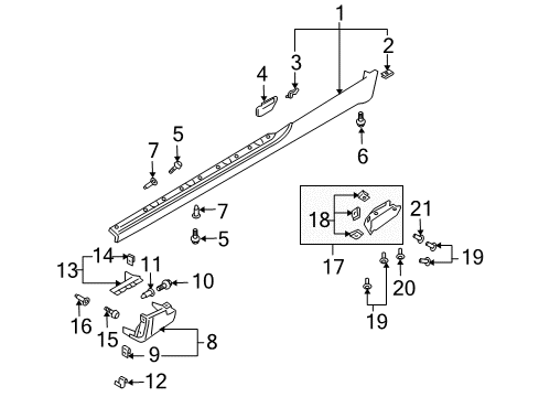 2007 Audi S4 Exterior Trim - Pillars Diagram 3
