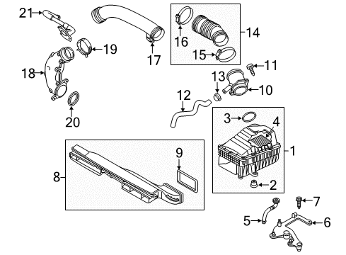 2021 Audi TT Quattro Air Cleaner Assembly Diagram for 3Q0-129-607