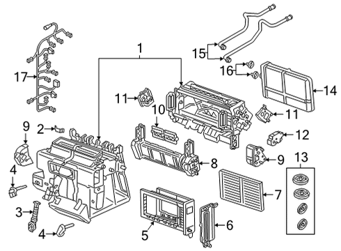 2021 Audi A7 Sportback A/C & Heater Control Units Diagram