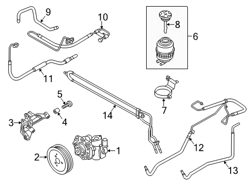 2013 Audi A8 Quattro P/S Pump & Hoses Diagram