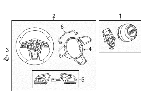2018 Audi A3 Sportback e-tron Steering Wheel & Trim Diagram 3