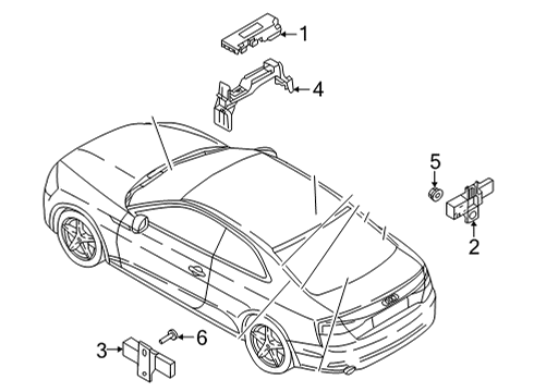 2024 Audi RS5 Sportback Keyless Entry Components Diagram