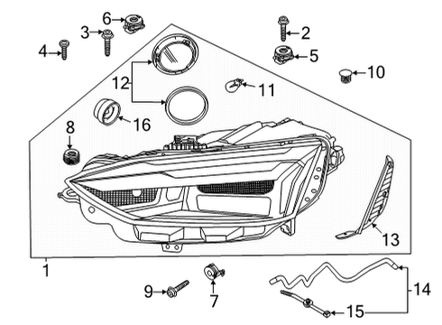 2020 Audi A5 Quattro Headlamp Components Diagram