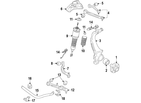 2014 Audi A8 Quattro Front Suspension Components Diagram