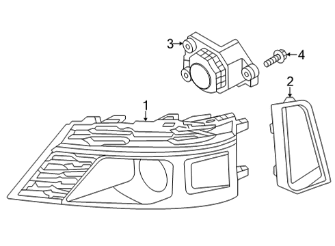 2020 Audi S8 Grille & Components Diagram