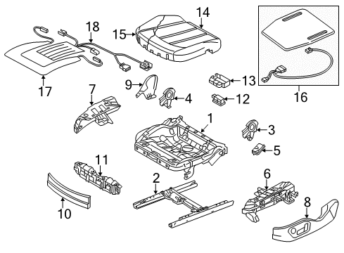 2013 Audi S8 Front Seat Components Diagram 4