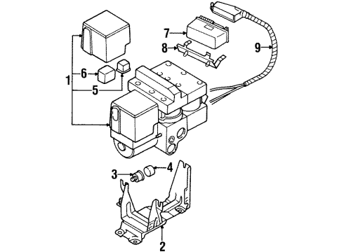 1995 Audi Cabriolet ABS Components Diagram