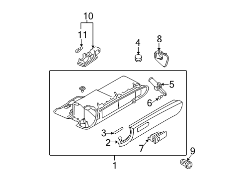 2007 Audi RS4 Glove Box Diagram