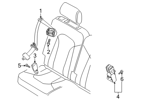 2008 Audi Q7 Buckle End Diagram for 4L0-857-739-G-01C