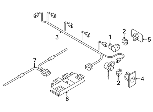 2024 Audi SQ7 Electrical Components - Rear Bumper Diagram
