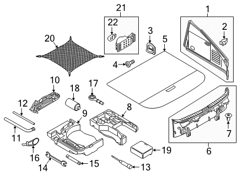 2009 Audi TT Interior Trim - Rear Body Diagram