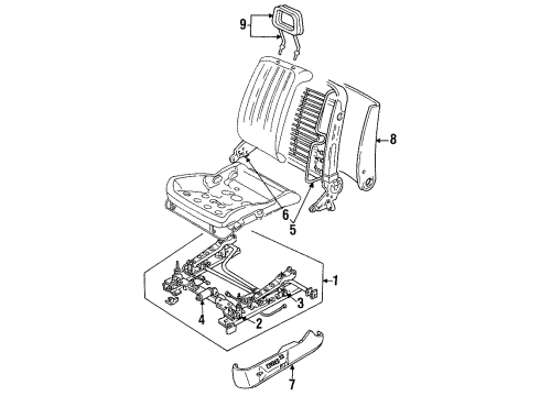 1990 Audi V8 Quattro Tracks & Components Diagram