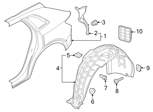 2024 Audi SQ8 e-tron Sportback Quarter Panel & Components