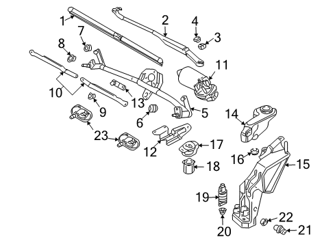 2004 Audi A4 Quattro Wiper & Washer Components Diagram 5