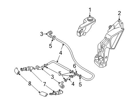 2008 Audi S4 Wiper & Washer Components Diagram 2