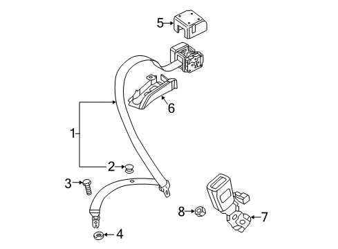 2014 Audi RS7 Rear Seat Belts Diagram