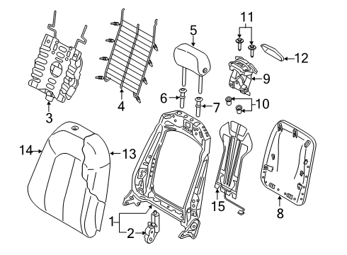 2024 Audi S7 Sportback Front Seat Components Diagram