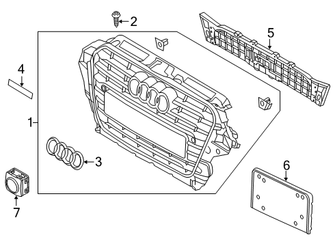 2015 Audi SQ5 Grille & Components Diagram