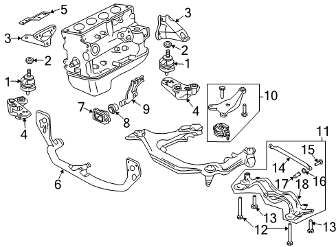 2002 Audi A4 Engine & Trans Mounting Diagram 3
