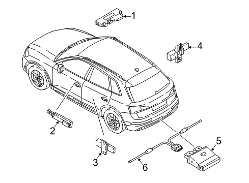 2023 Audi Q5 Sportback Keyless Entry Components Diagram
