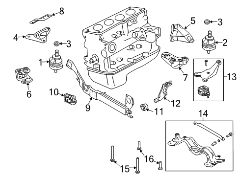 2006 Audi A4 Engine & Trans Mounting Diagram 4