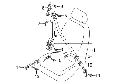 2025 Audi A6 allroad Front Seat Belts