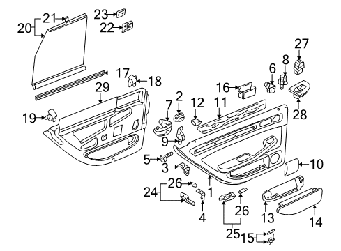 2003 Audi S6 Interior Trim - Rear Door Diagram