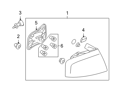 2007 Audi A4 Quattro Tail Lamp Assembly Diagram for 8E9-945-095-F