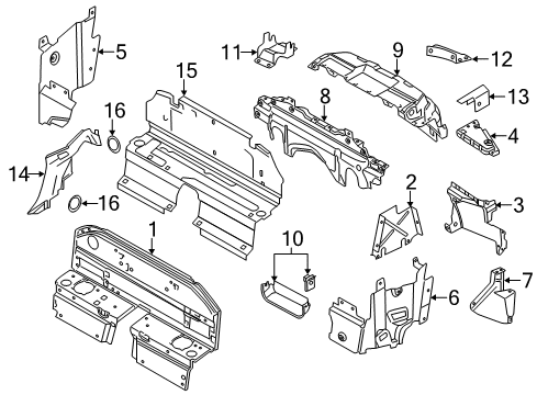 2015 Audi R8 Front Shield Diagram for 427-825-249-B