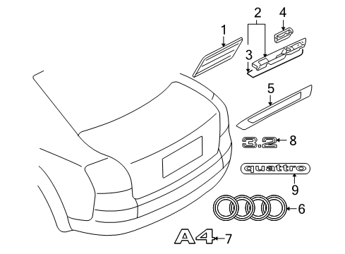 2007 Audi A4 Exterior Trim - Trunk Diagram