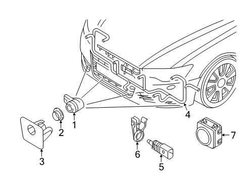 2016 Audi A6 Electrical Components - Front Bumper Diagram 2