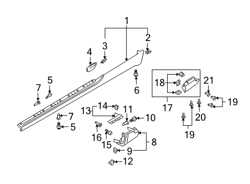 2004 Audi S4 Exterior Trim - Pillars Diagram 3