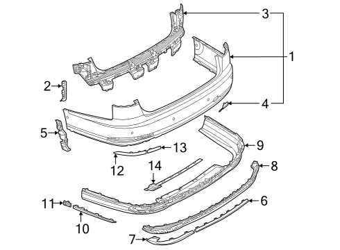 2021 Audi A8 Quattro Bumper & Components - Rear Diagram 5