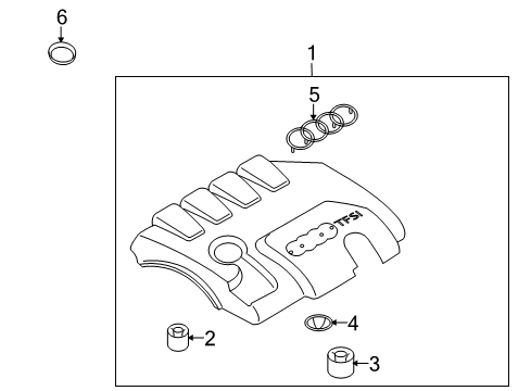 2009 Audi A4 Engine Appearance Cover Diagram