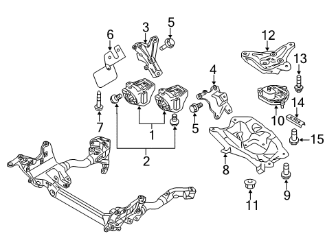 2011 Audi Q5 Engine & Trans Mounting Diagram