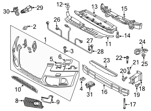 2015 Audi SQ5 Bumper & Components - Front Diagram