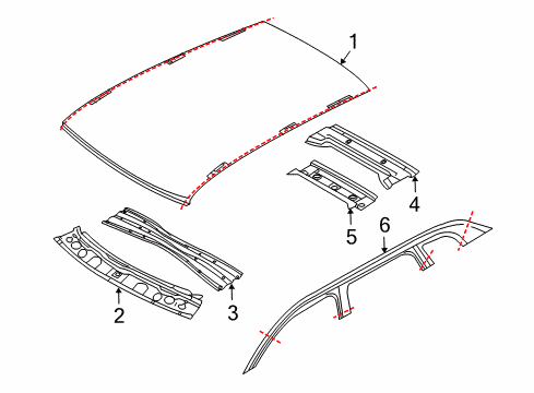 2011 Audi A3 Quattro Roof & Components Diagram 2