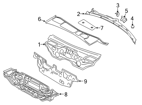 2009 Audi A4 Cowl Diagram 2