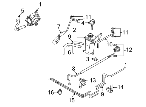 2005 Audi Allroad Quattro P/S Pump & Hoses Diagram 3
