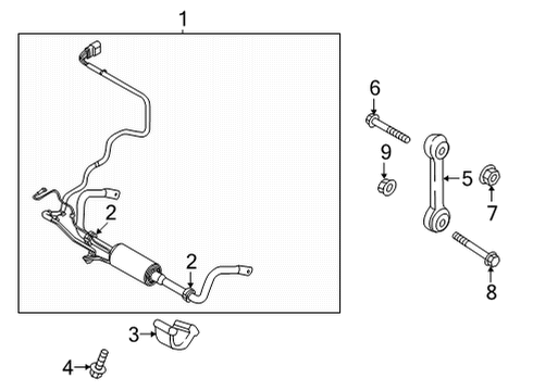 2023 Audi SQ7 Stabilizer Bar & Components Diagram 2