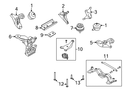 2007 Audi RS4 Engine & Trans Mounting Diagram
