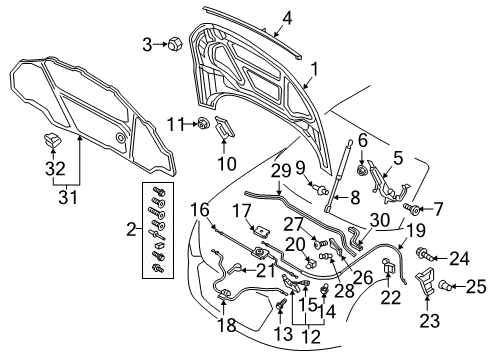 2017 Audi TTS Quattro Hood & Components Diagram