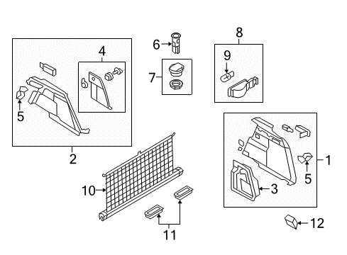 2010 Audi Q5 Interior Trim - Rear Body Diagram 2