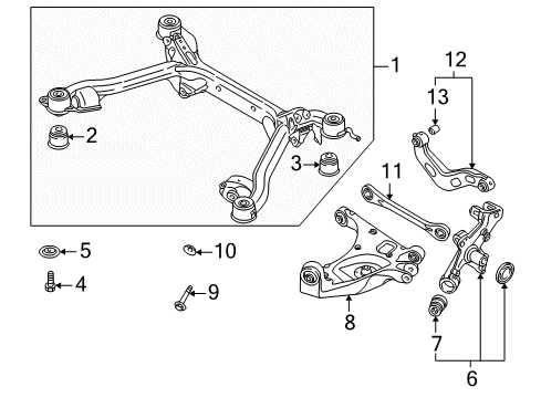 2005 Audi A4 Rear Suspension Components Diagram 7
