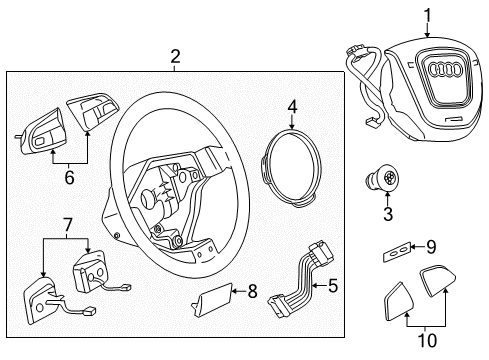 2016 Audi Q5 Steering Wheel & Trim Diagram 2
