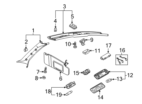 2013 Audi A5 Interior Trim - Roof Diagram