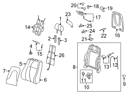 2015 Audi RS5 Seat Back Heater Diagram for 8K0-963-557-G