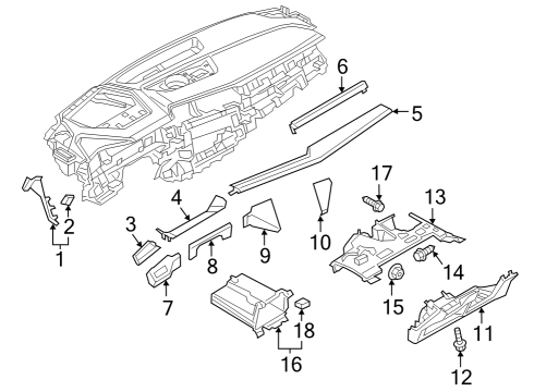 2024 Audi SQ8 e-tron Instrument Panel Components Diagram 2