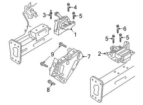 2021 Audi Q3 Engine & Trans Mounting Diagram 2
